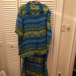 Erica Brooke gorgeous dress and jacket shirt blue and green set, 20